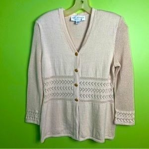 St. John knit button beige cardigan size 2 great condition